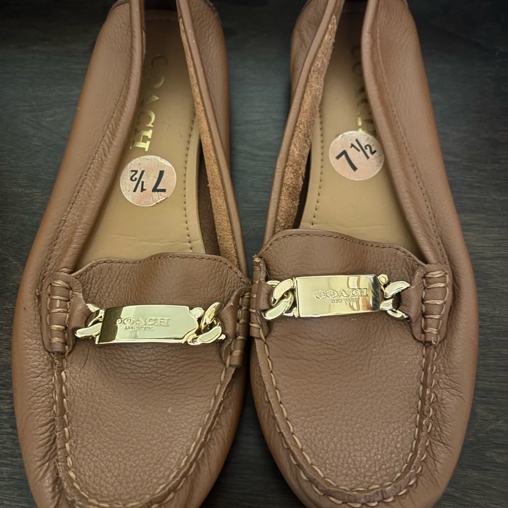Coach Brown Flats with Classic Slip-On Design